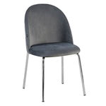 Silla Catania Pana Gris Oscuro Base Cromo