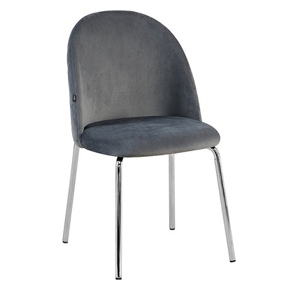 Silla Catania Pana Gris Oscuro Base Cromo