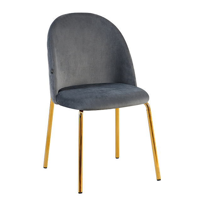 Silla Catania Pana Gris Perla Base Dorada