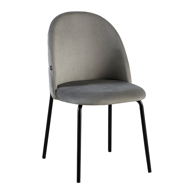 Silla Catania Pana Gris Claro Base Negra