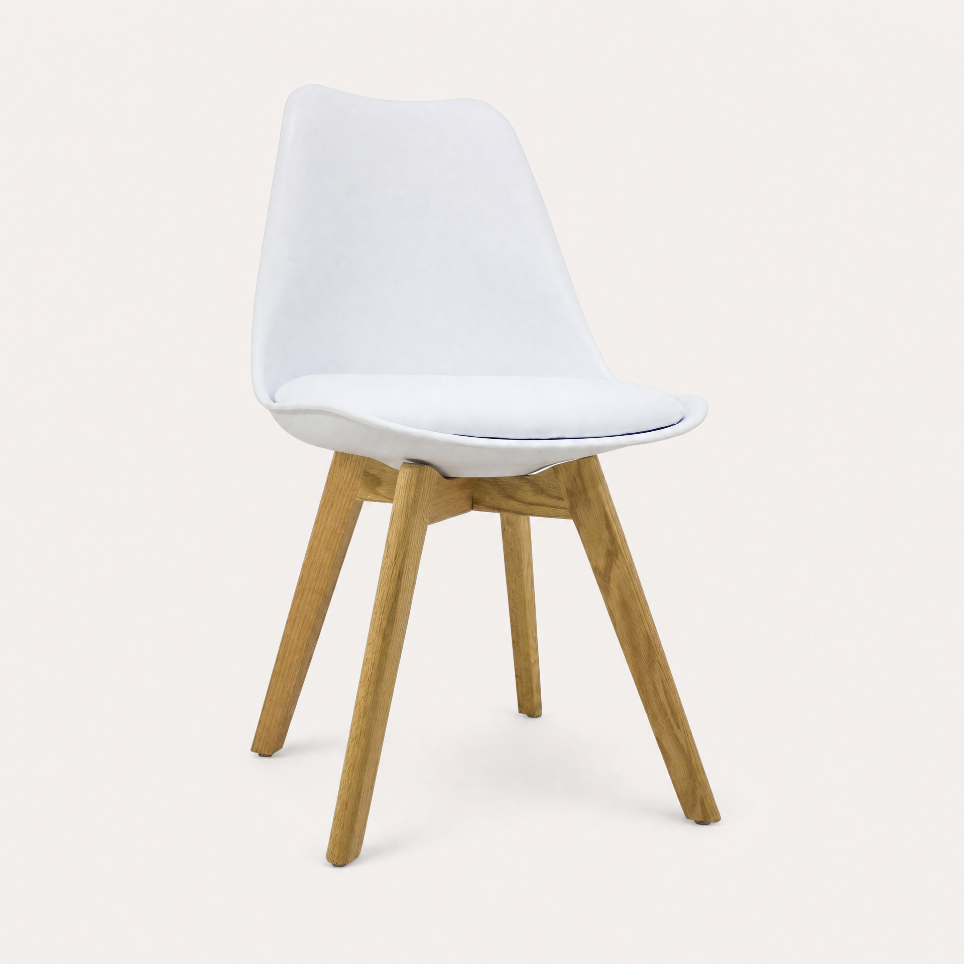 Silla Elba Blanca base madera