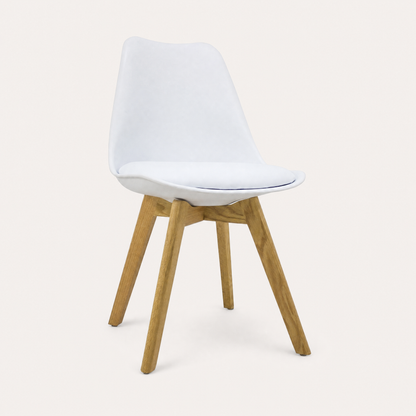 Silla Elba Blanca base madera