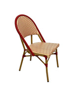 Silla Louvre Revestida Roja y Crema