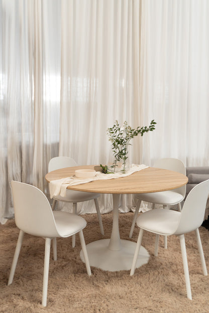 Mesa Noma Tapa Madera Base Blanca