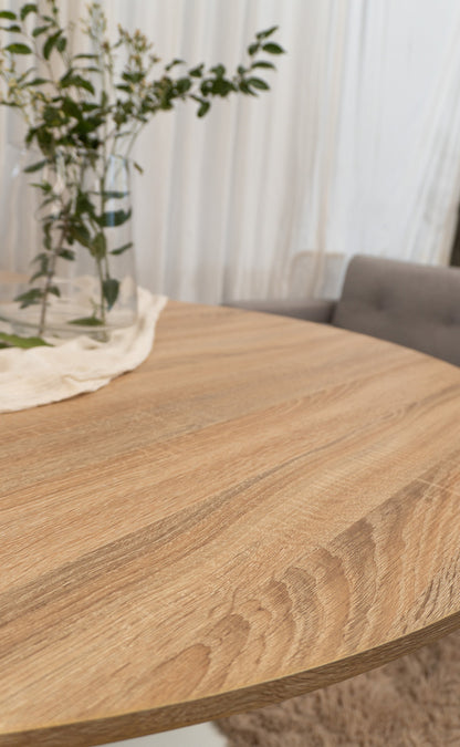 Mesa Noma Tapa Madera Base Blanca