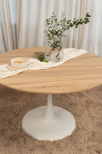 Mesa Noma Tapa Madera Base Blanca