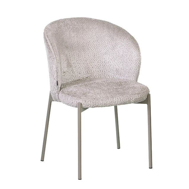 Silla Elira Boucle Taupe Base Capuccino
