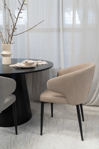 Silla Alix Beige Base Negra