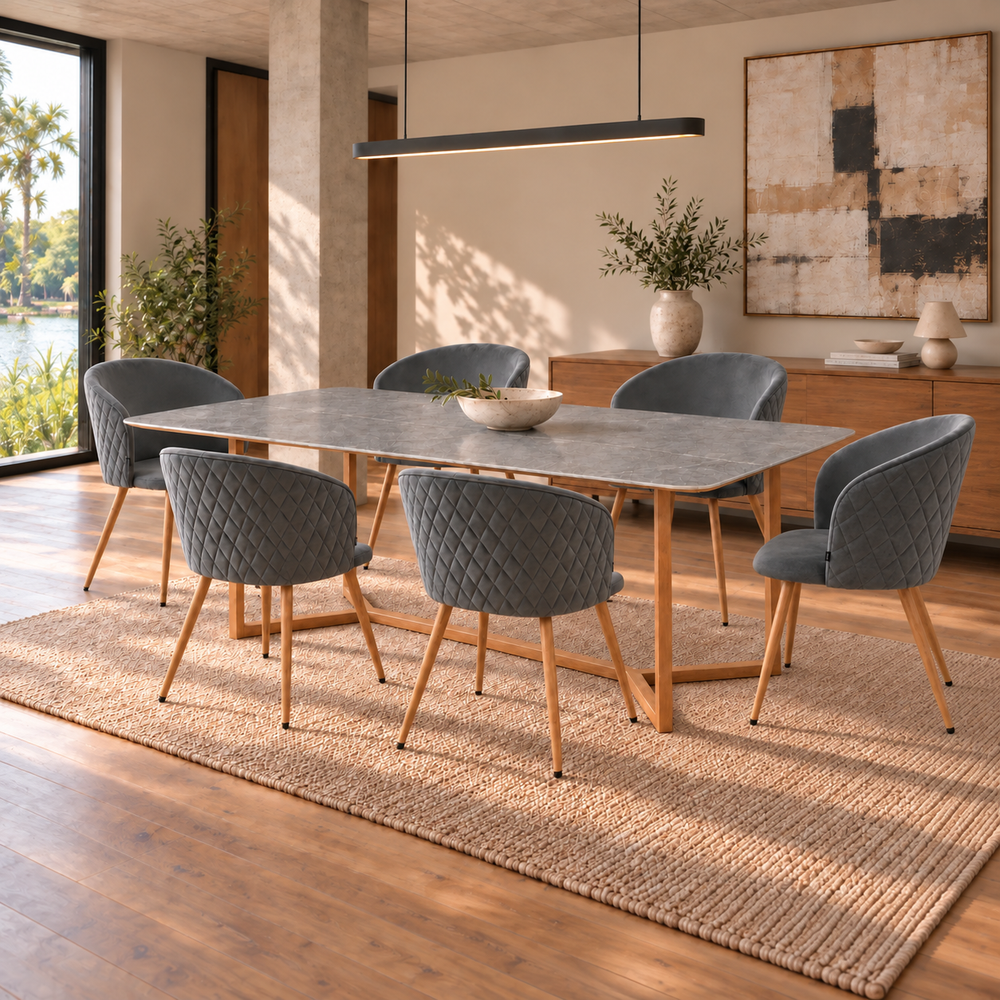Silla Jade Pana Gris Oscuro Base Natural