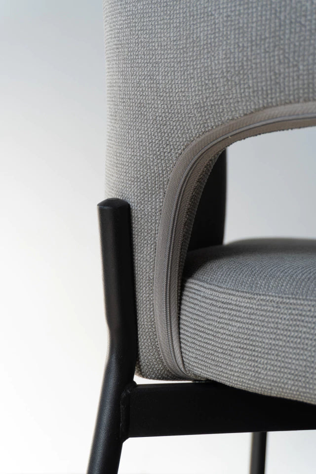 Silla Yuna Gris Base Negra