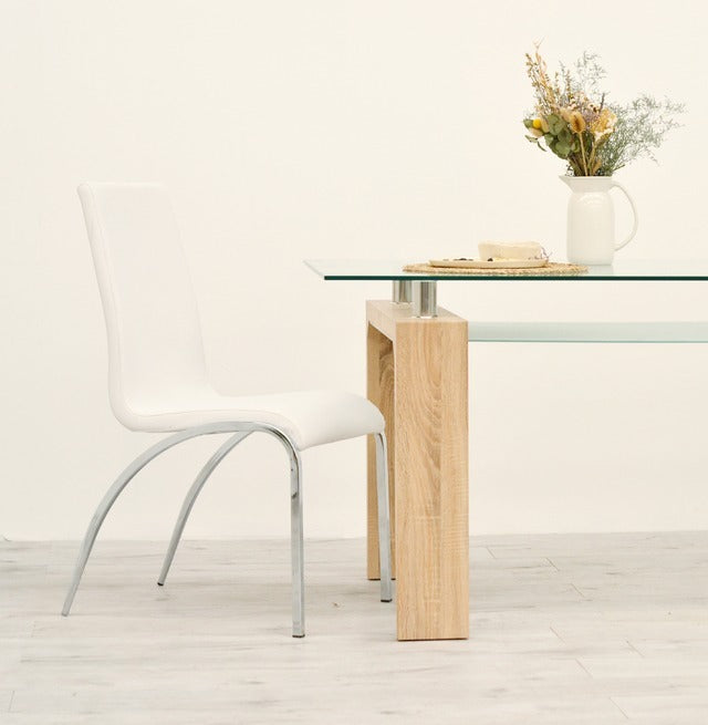 Mesa Lume Vidrio Base Natural