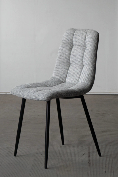 Silla Dallas Chenille Gris Claro Base Negra