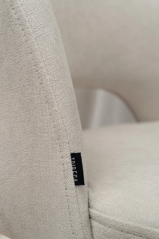 Silla Kendra Beige Chenille Base Negra