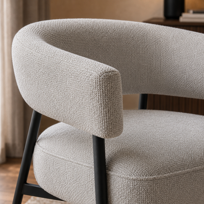 Sillón Dott Chenille Gris Base Negra