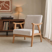 Sillón Laurel Chenille Beige Base Natural
