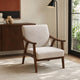 Sillón Laurel Chenille Taupe Base Walnut
