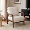 Sillón Niko Chenille Beige Base Walnut