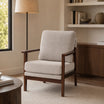 Sillón Niko Chenille Taupe Base Walnut