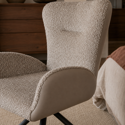 Sillón Niva Taupe Ecocuero y Boucle