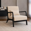 Sillón Olia Chenille Beige Madera Negra