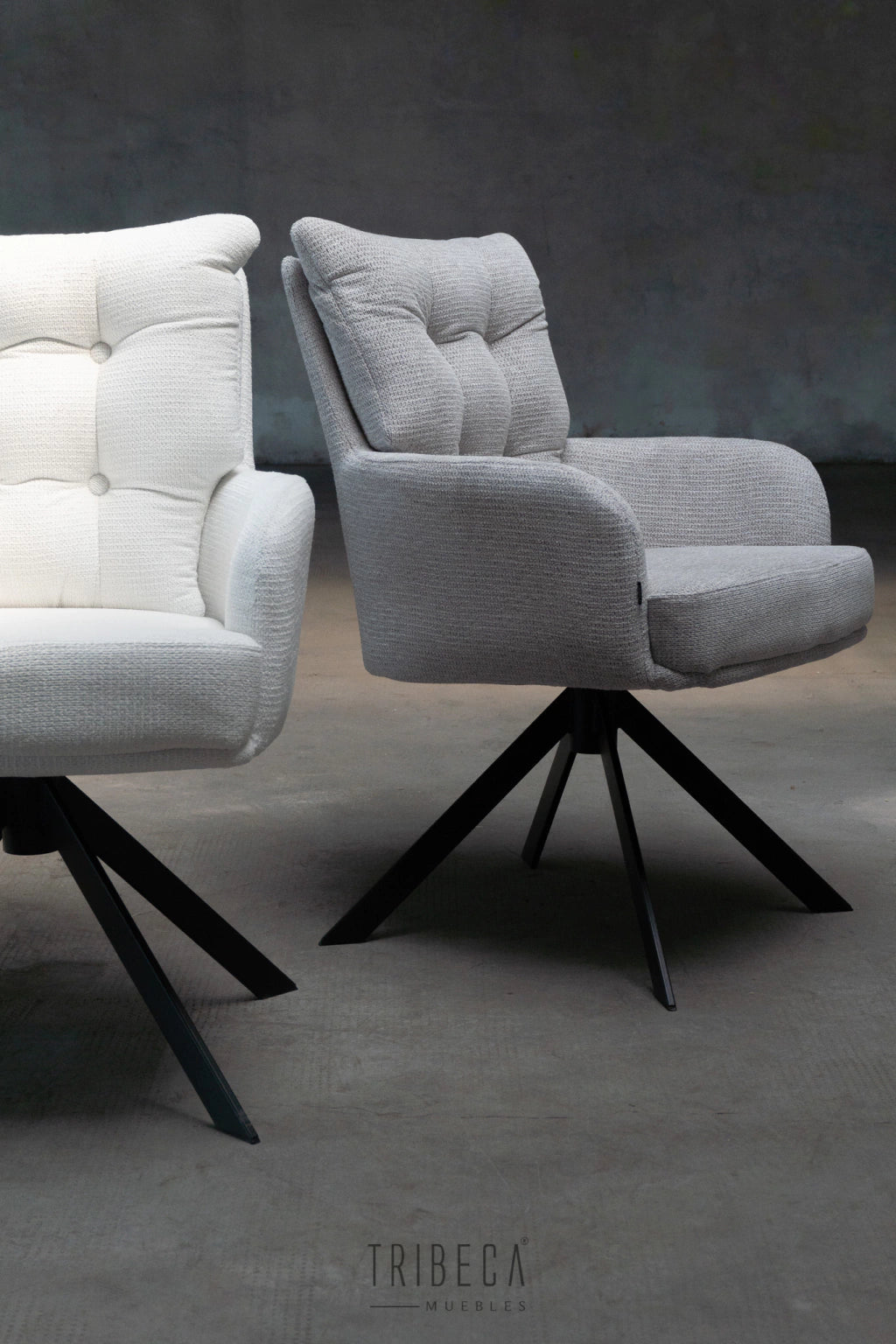 Sillón Valencia Gris Base Negra