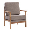 Sillón Niko Chenille Taupe Base Natural