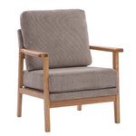 Sillón Niko Chenille Taupe Base Natural