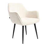 Silla Selene Beige Chenille Base Negra