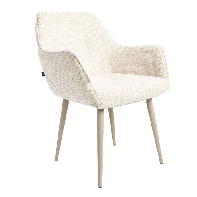 Silla Selene Beige Chenille Base Capuccino