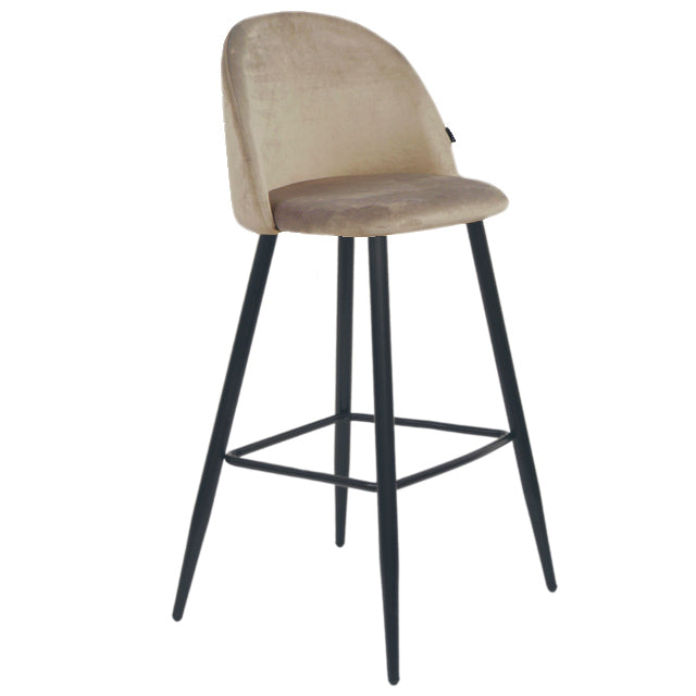 Banqueta Barcelona Pana Taupe Base Negra
