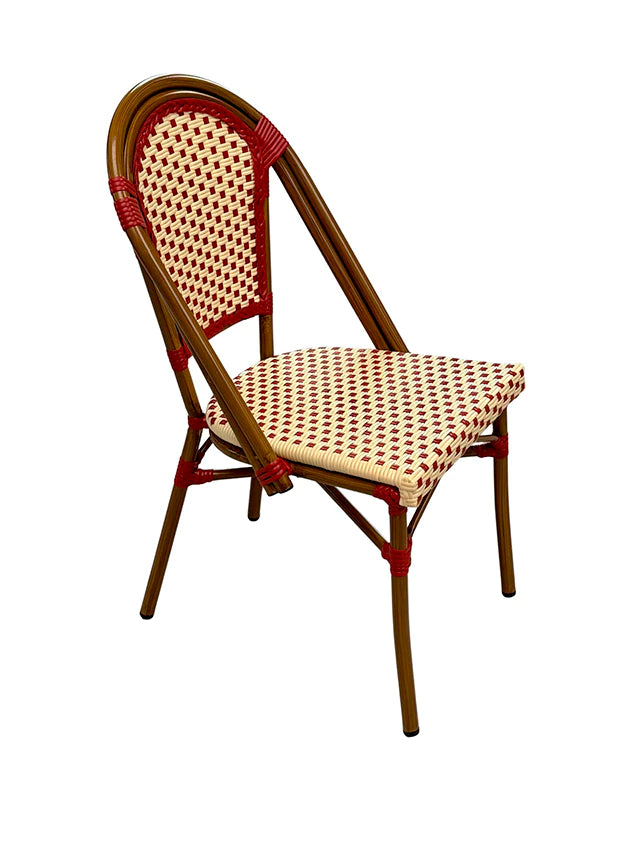 Silla Louvre Trenzada Roja