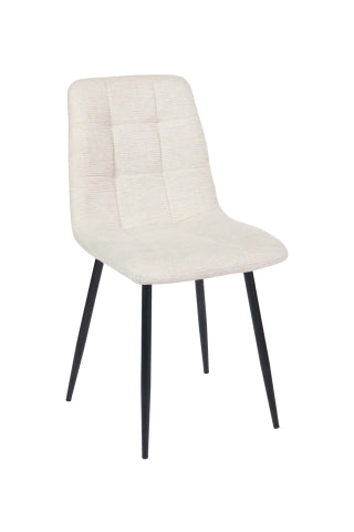 Silla Dallas Chenille Beige Base Negra