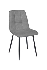 Silla Dallas Chenille Gris Oscuro Base Negra