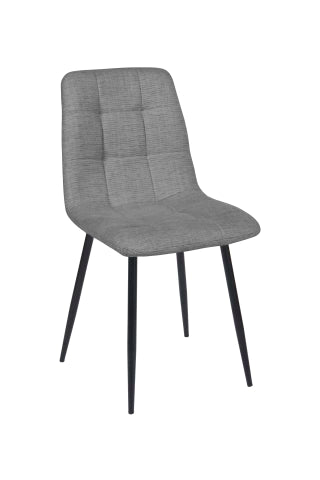 Silla Dallas Chenille Gris Oscuro Base Negra