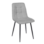 Silla Dallas Chenille Gris Claro Base Negra