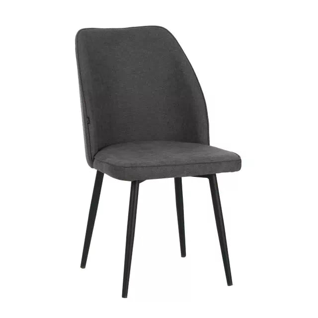 Silla Roma Gris Oscuro Base Negra