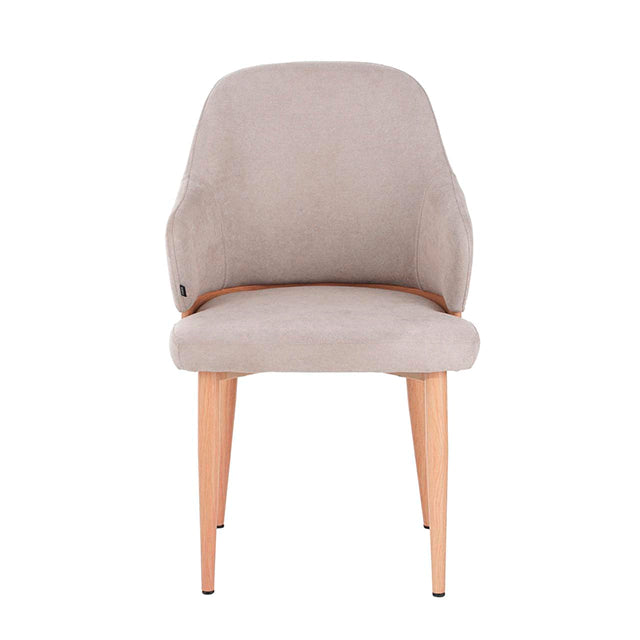 Silla Alani Taupe Base Madera