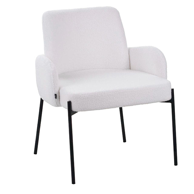 Sillón Londres Bouclé Blanco Base Negra