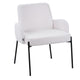 Sillón Londres Bouclé Blanco Base Negra