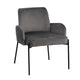Sillón Londres Pana Gris Claro Base Negra