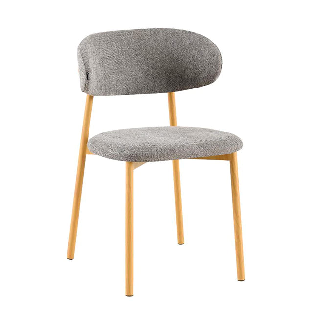 Silla Zuno Gris Oscuro Chenille Base Natural