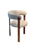 Sillón Jeanne Taupe Base Walnut