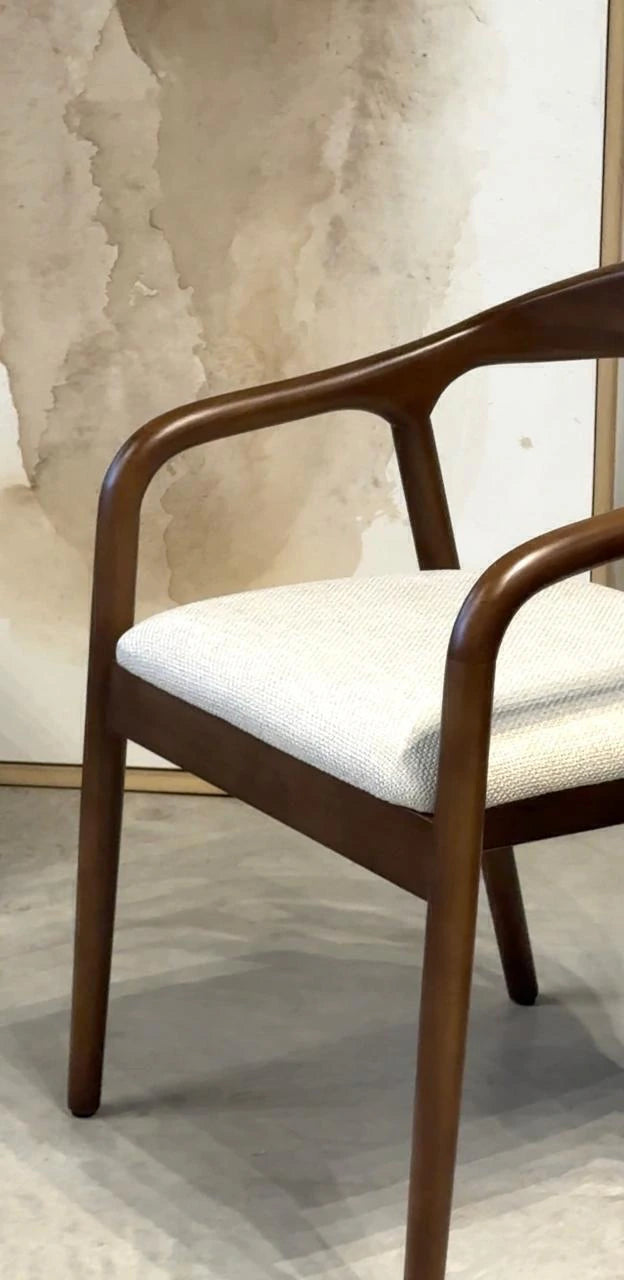 Silla Greta Taupe Base Walnut