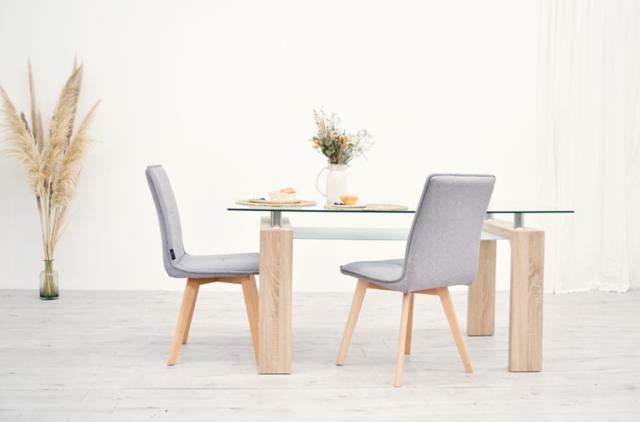 Mesa Lume Vidrio Base Natural