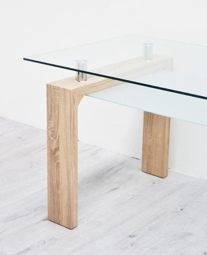 Mesa Lume Vidrio Base Natural