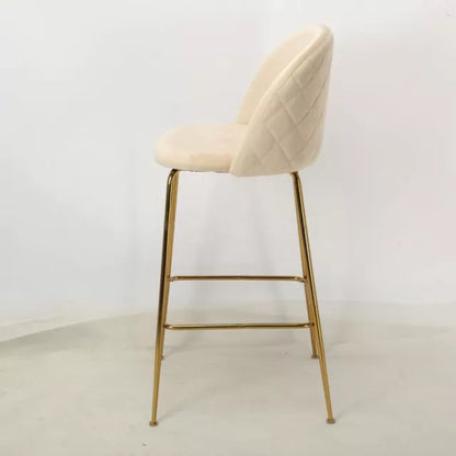 Banqueta Helia Pana Beige Base Dorada