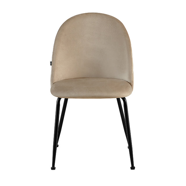 Silla Venecia Matelasse Taupe Pana Base Negra