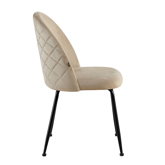 Silla Venecia Matelasse Taupe Pana Base Negra