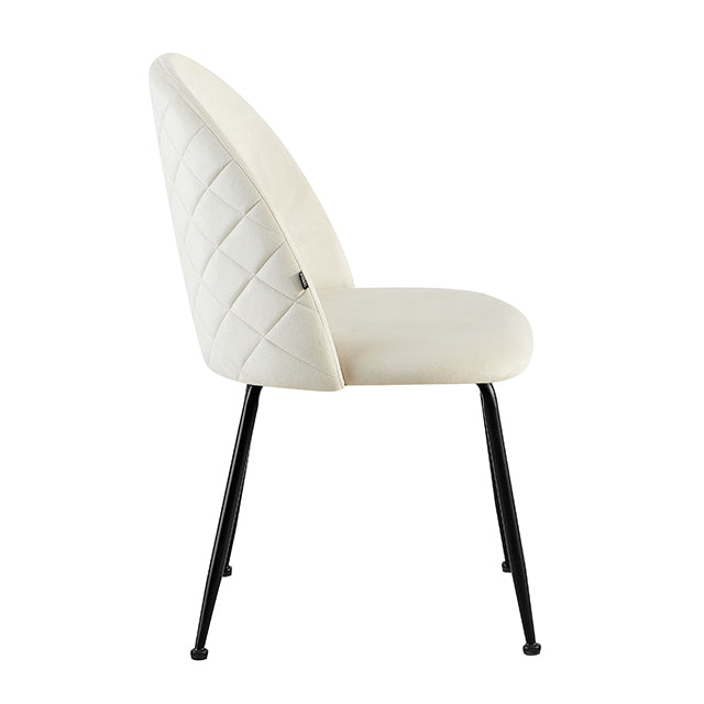 Silla Venecia Matelasse Beige Base Negra