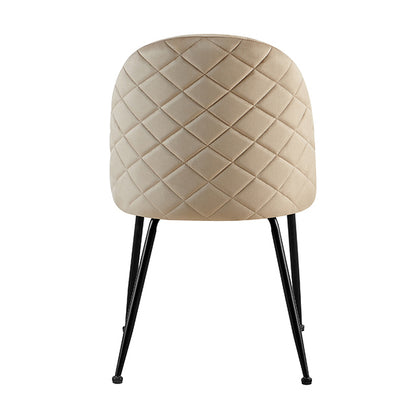 Silla Venecia Matelasse Taupe Pana Base Negra